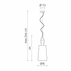 Lampada a Sospensione Paralume in Ceramica Bianco Lucido di Design - Cadabra Viadurini