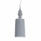 Lampada a Sospensione Paralume in Ceramica Bianco Lucido di Design - Cadabra Viadurini