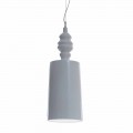 Lampada a Sospensione Paralume in Ceramica Bianco Lucido di Design - Cadabra