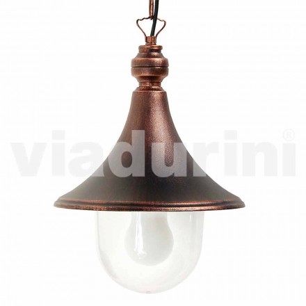 Lampada a sospensione per esterno in alluminio fatta in Italia, Anusca Viadurini