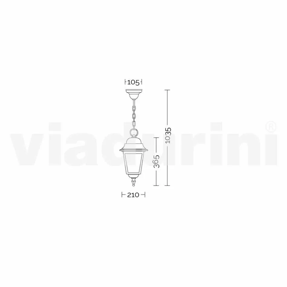 Lampada a sospensione per esterno in alluminio made in Italy, Aquilina Viadurini