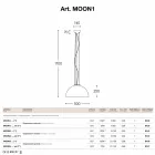 Lampada a sospensione piccola in acciaio Moonlight  Viadurini