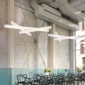 Lampada a sospensione bianca in polietilene Slide Mesh, made in Italy