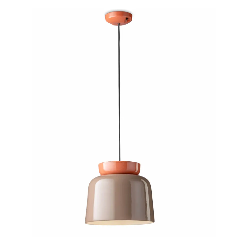 Lampada a Sospensione Realizzata in Ceramica Colorata Made in Italy - Corcovado  Viadurini
