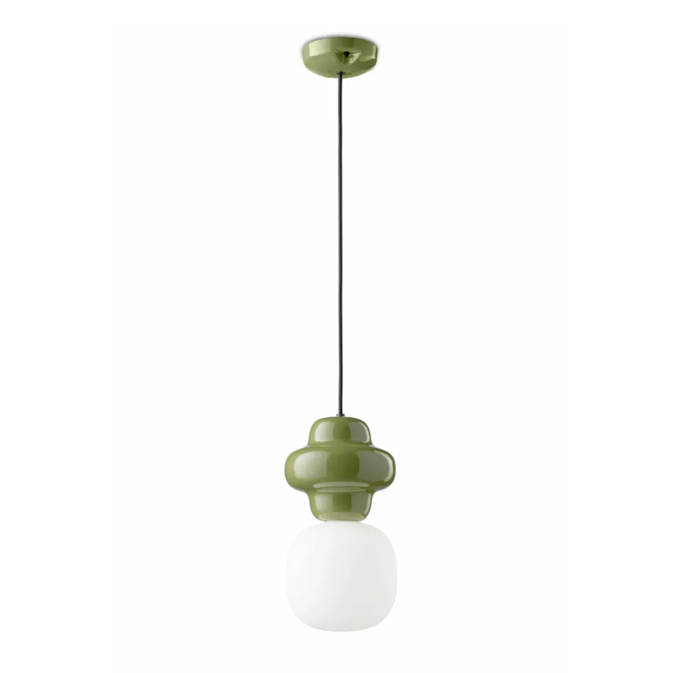 Lampada a Sospensione Realizzata in Ceramica e Vetro Made in Italy - Capocabana Viadurini