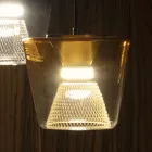 Lampada a Sospensione realizzata in Metallo e Vetro Made in Italy - Think Viadurini