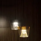 Lampada a Sospensione realizzata in Metallo e Vetro Made in Italy - Think Viadurini