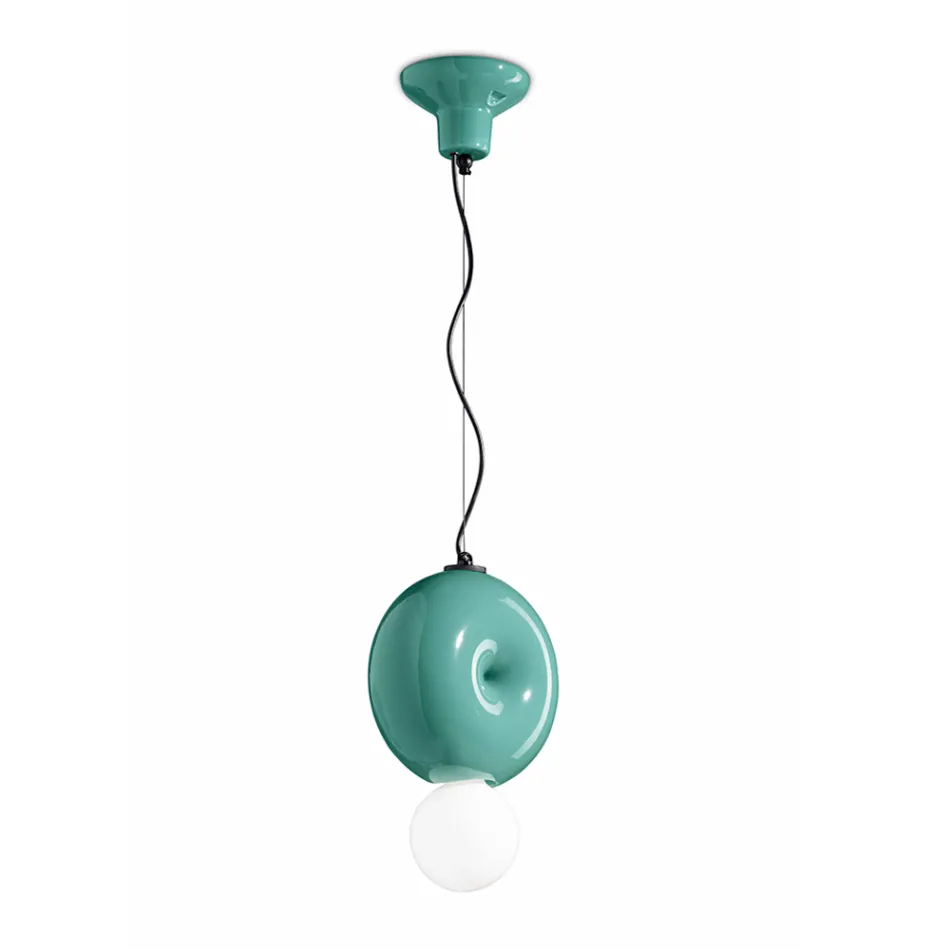 Lampada a Sospensione Rotonda in Ceramica Made in Italy - Bumbum Viadurini