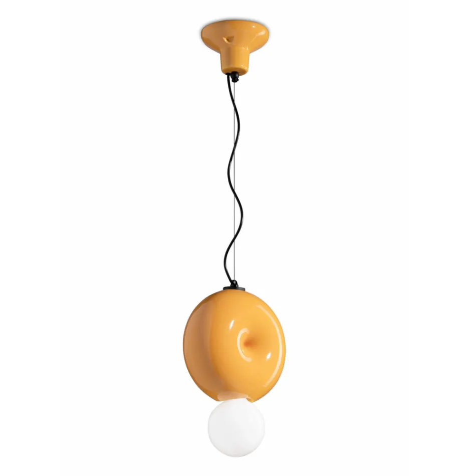 Lampada a Sospensione Rotonda in Ceramica Made in Italy - Bumbum Viadurini