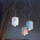 Lampada a sospensione vintage artigianale Ferroluce Viadurini