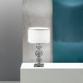 Lampada da Tavolo Classica in Vetro Artigianale Italiano e Metallo - Memore