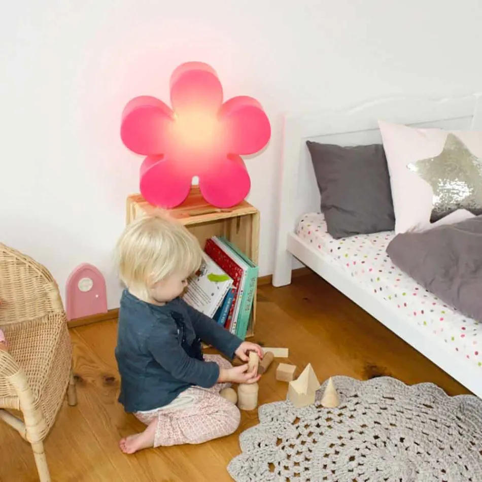 Lampada Appoggio per Interni o Esterni Design Moderno Fiore Colorato - Fiorestar Viadurini
