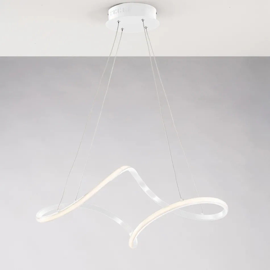 Lampada Artigianale in Vetro e Metallo Made in Italy per Soggiorno e Camera - Pictor Viadurini