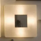 Lampada con specchio a muro di design In-es.artdesign Ego in nebulite Viadurini