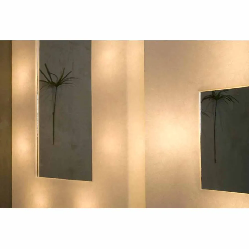 Lampada con specchio a muro di design In-es.artdesign Ego in nebulite Viadurini