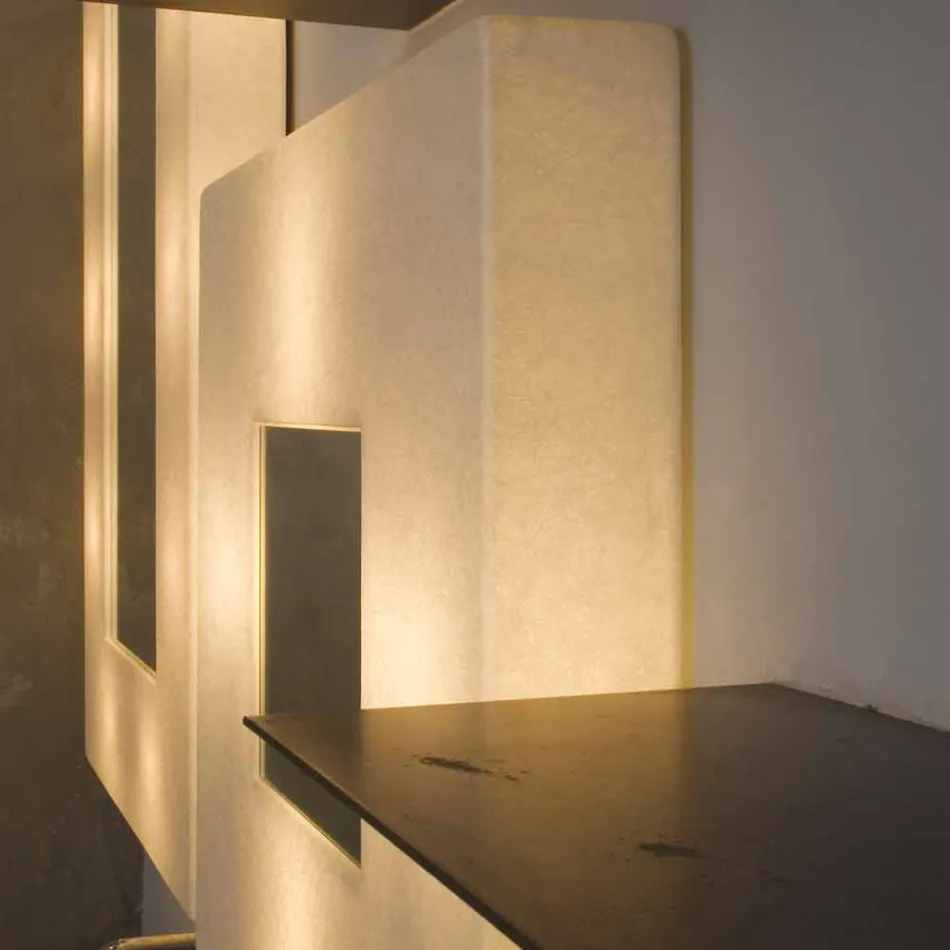Lampada con specchio a muro di design In-es.artdesign Ego in nebulite Viadurini