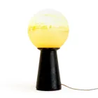 Lampada Conica con Sfera Bianca e Base in Marmo Made in Italy - Tobio Viadurini