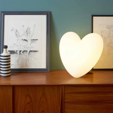 Lampada cuore da tavolo luminosa Slide Love colorata fatta in Italia Viadurini
