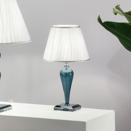 Lampada d'Appoggio Classica Vetro Fatto a Mano Rigaton e Metallo - Fievole Viadurini