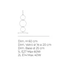 Lampada da Appoggio a Tre Lumi in Vetro e Metallo Made in Italy - Lumira Viadurini