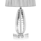 Lampada da Appoggio Classica in Cristallo e Paralume Quadrato di Lusso - Squilla Viadurini