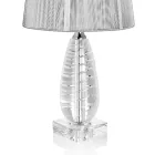 Lampada da Appoggio Classica in Cristallo e Paralume Quadrato di Lusso - Squilla Viadurini