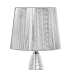 Lampada da Appoggio Classica in Cristallo e Paralume Quadrato di Lusso - Squilla Viadurini