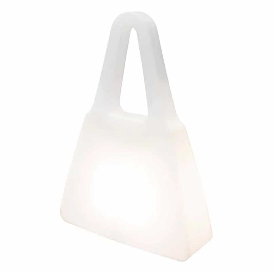 Lampada da Appoggio in Plastica Bianca di Design Moderno da Interno - Borsastar Viadurini