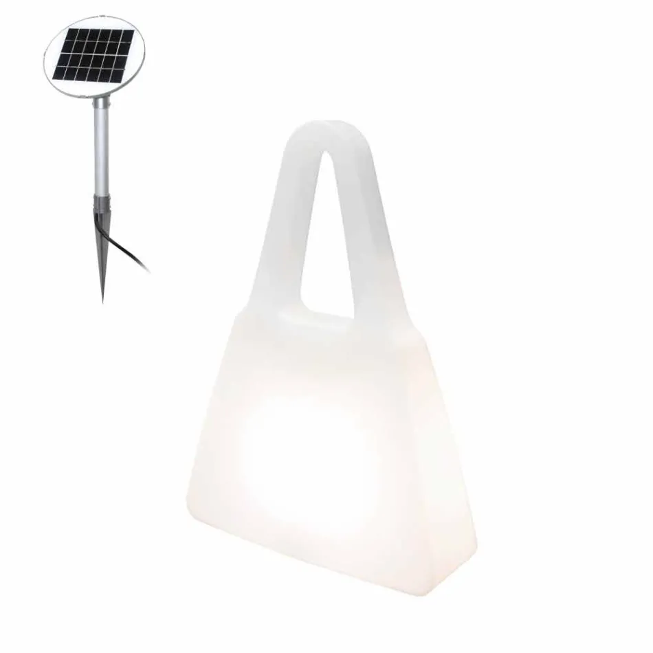 Lampada da Appoggio in Plastica Bianca di Design Moderno da Interno - Borsastar Viadurini