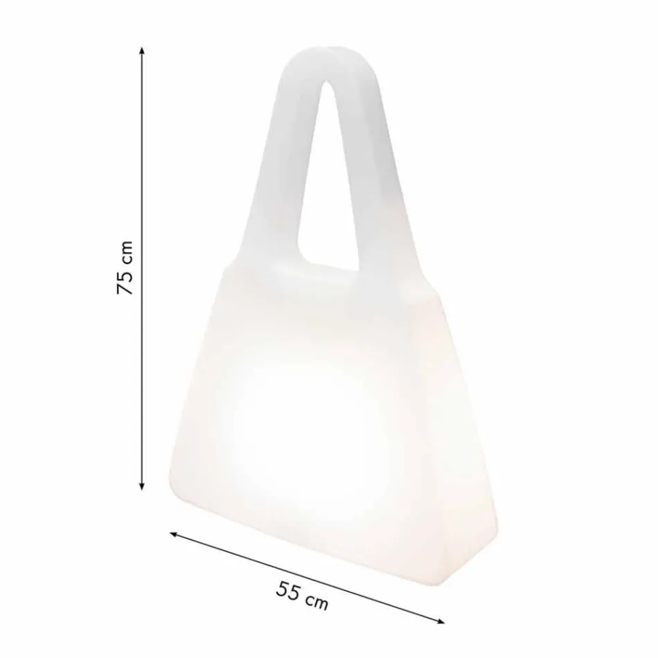 Lampada da Appoggio in Plastica Bianca di Design Moderno da Interno - Borsastar Viadurini