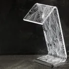 Lampada da Appoggio Led Cristallo Acrilico Decoro a Laser - Possett Viadurini