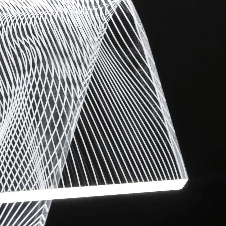 Lampada da Appoggio Led Cristallo Acrilico Decoro a Laser - Possett Viadurini