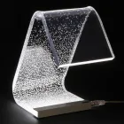 Lampada da Appoggio Led Cristallo Acrilico Decoro a Laser - Possett Viadurini