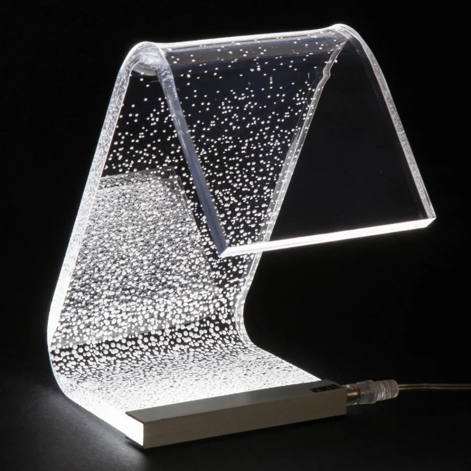 Lampada da Appoggio Led Cristallo Acrilico Decoro a Laser - Possett Viadurini
