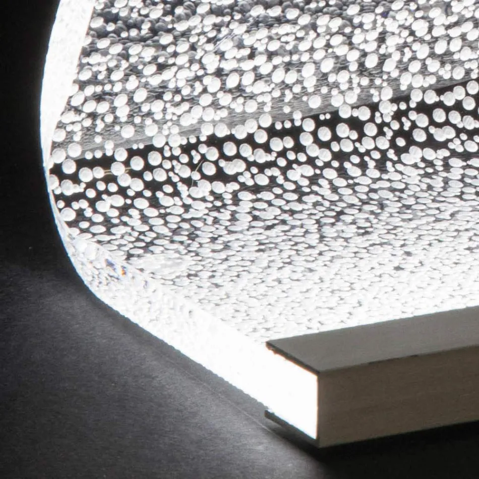 Lampada da Appoggio Led Cristallo Acrilico Decoro a Laser - Possett Viadurini