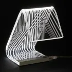 Lampada da Appoggio Led Cristallo Acrilico Decoro a Laser - Possett Viadurini