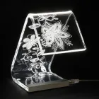 Lampada da Appoggio Led Cristallo Acrilico Decoro a Laser - Possett Viadurini