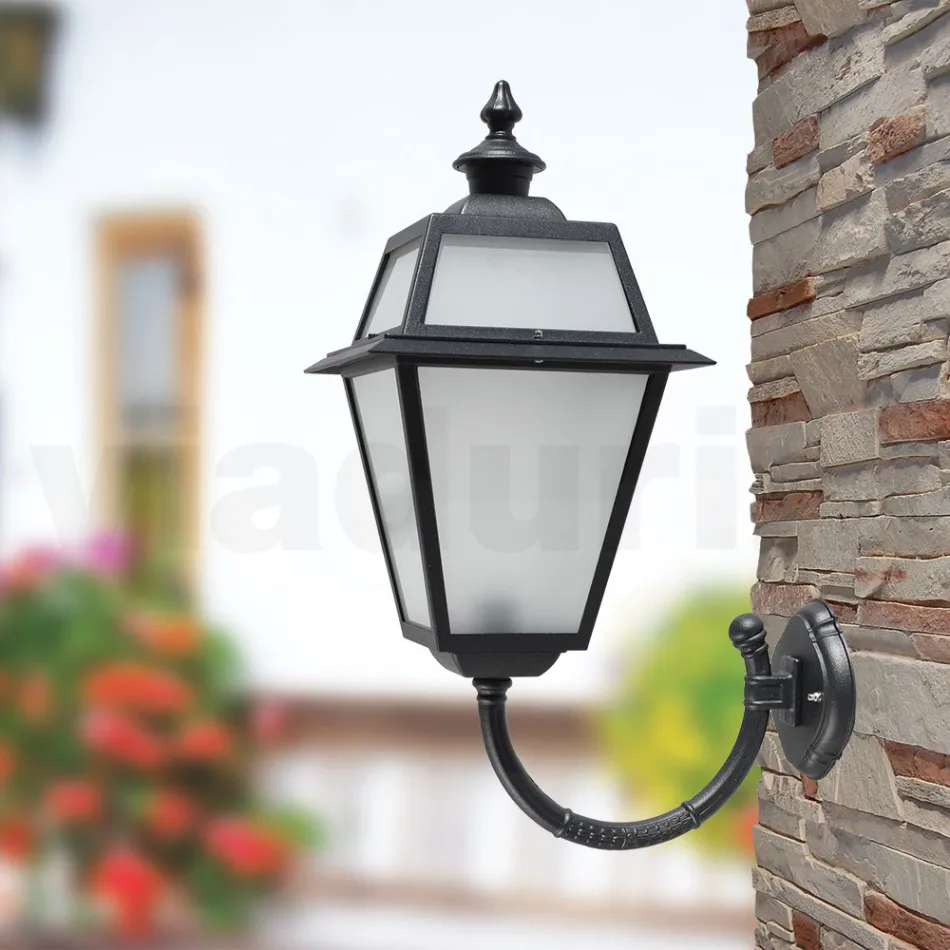 Lampada da Esterno a Parete in Alluminio e Vetro Made in Italy - Vivian Viadurini
