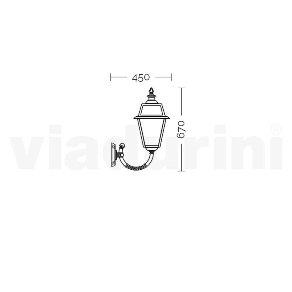 Lampada da Esterno a Parete in Alluminio e Vetro Made in Italy - Vivian Viadurini