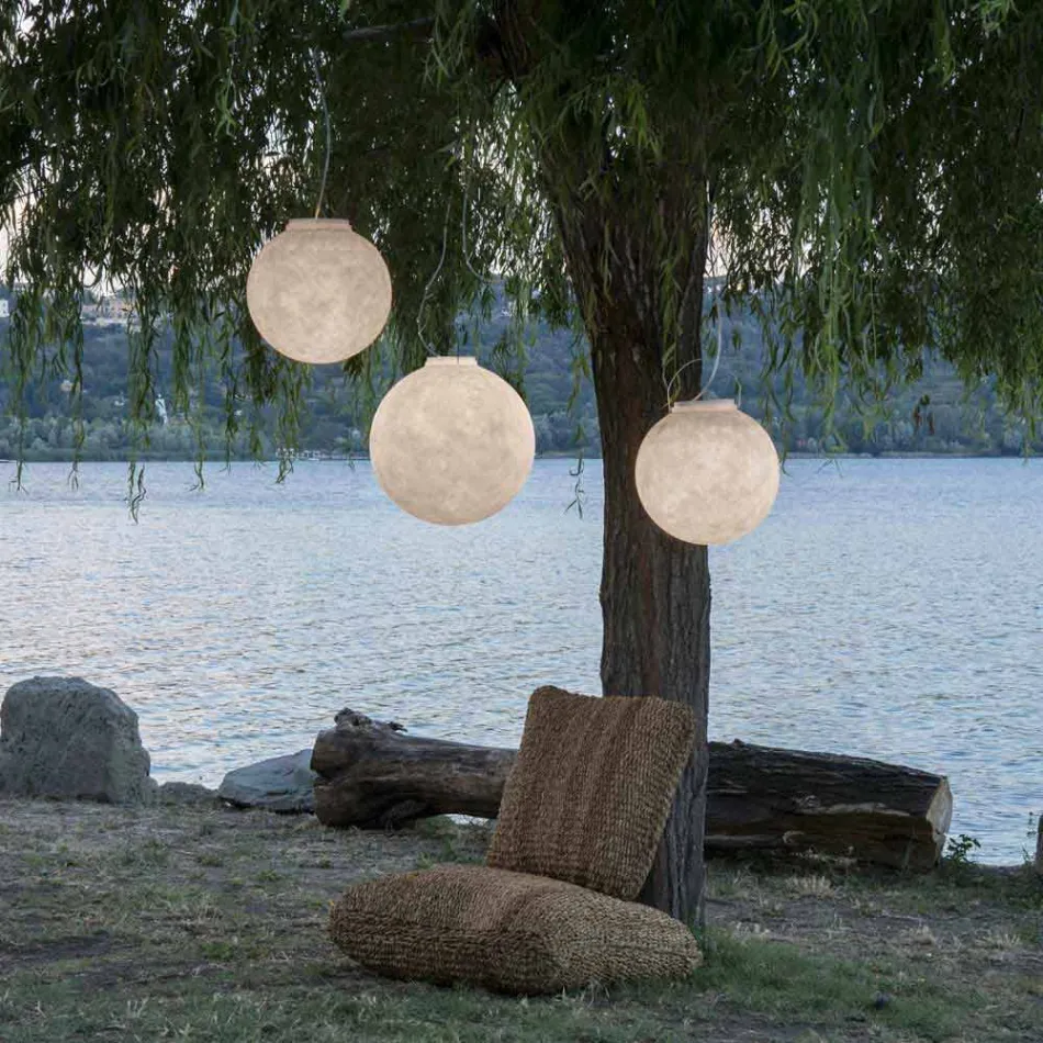 Lampada da esterno a sospensione In-es.artdesign Luna Out in nebulite Viadurini