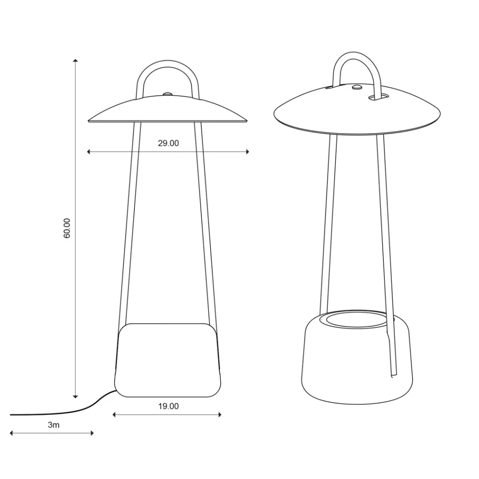 Lampada da Esterno con Fioriera in Argilla, Alluminio e Ottone - Cappello Viadurini