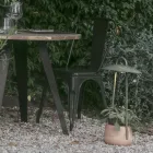 Lampada da Esterno con Fioriera in Argilla, Alluminio e Ottone - Cappello Viadurini