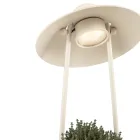 Lampada da Esterno con Fioriera in Argilla, Alluminio e Ottone - Cappello Viadurini