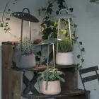 Lampada da Esterno con Fioriera in Argilla, Alluminio e Ottone - Cappello Viadurini