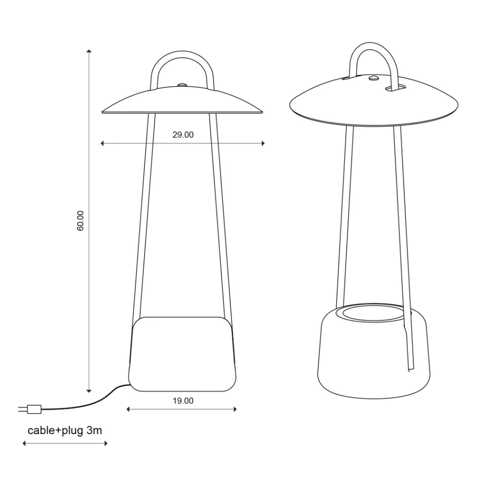 Lampada da Esterno con Fioriera in Argilla, Alluminio e Ottone - Cappello Viadurini