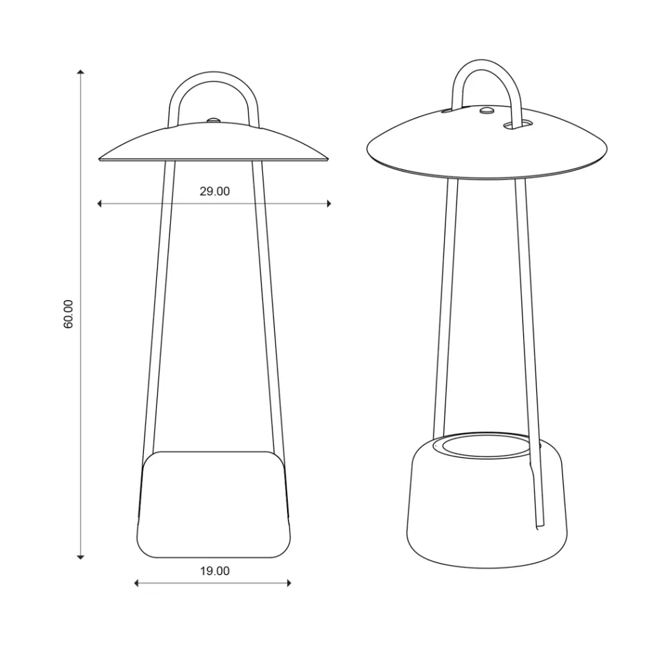 Lampada da Esterno con Fioriera in Argilla, Alluminio e Ottone - Cappello Viadurini