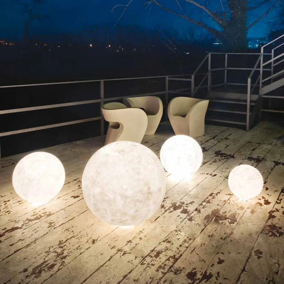 Lampada da esterno da terra In-es.artdesign Ex.Moon in nebulite Viadurini