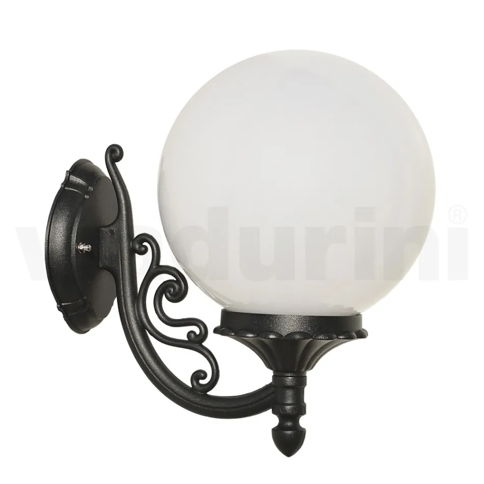 Lampada da Esterno in Alluminio con Sfera in Acrilico Opale - Trovaantracite Viadurini
