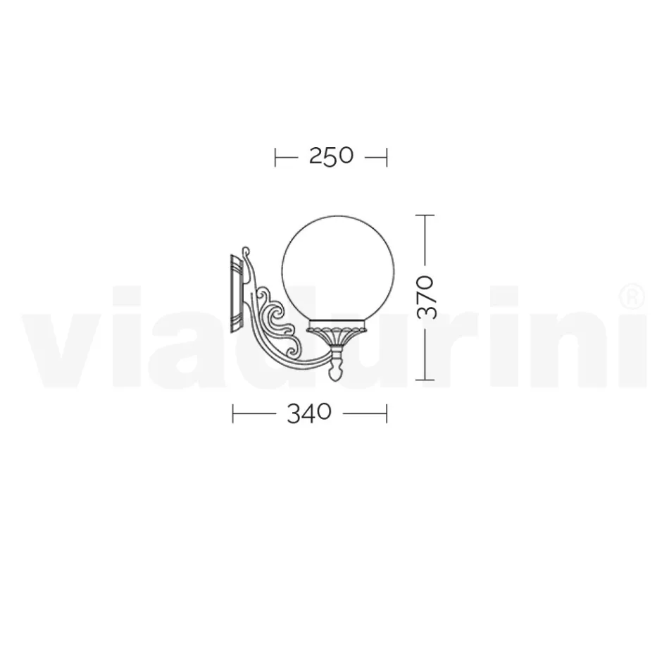 Lampada da Esterno in Alluminio con Sfera in Acrilico Opale - Trovaantracite Viadurini