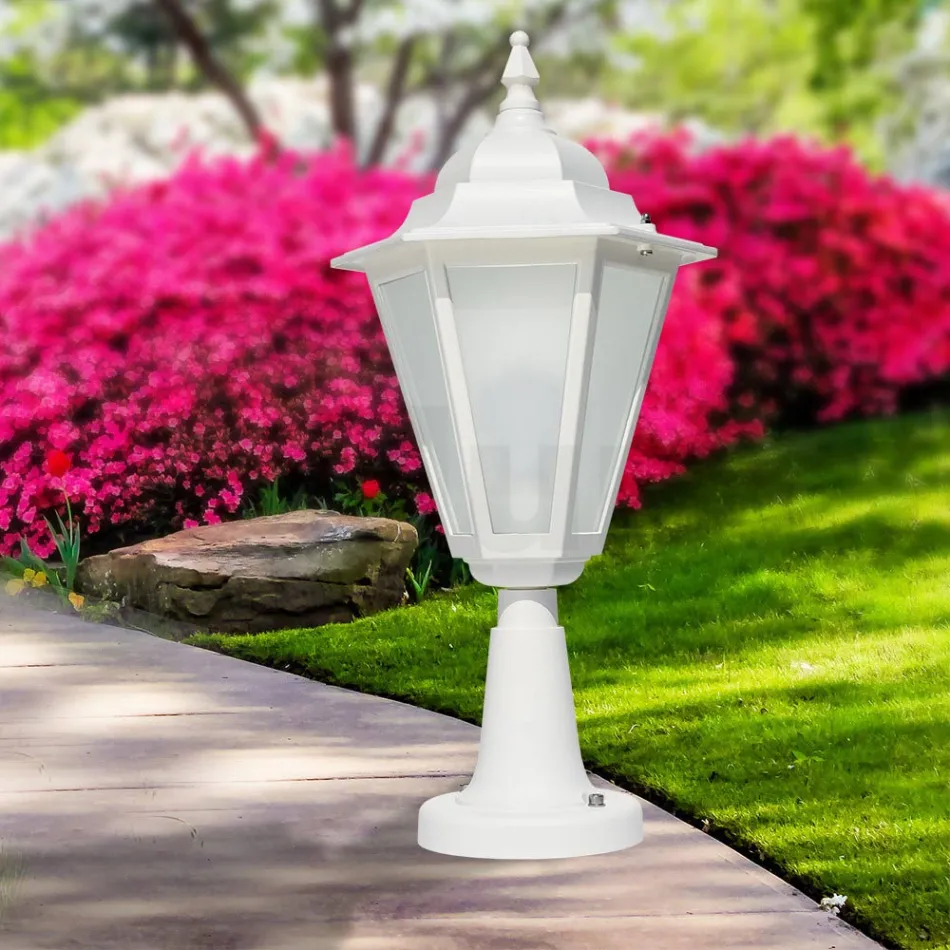 Lampada da Esterno Vintage in Alluminio Bianco Made in Italy - Terella Viadurini